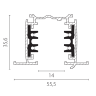 Трек четырехконтактный 3-фазный LIGHTSTAR 503038-R QUATTRO встраиваемый со стыковочными пазами 3м, ЧЕРНЫЙ
